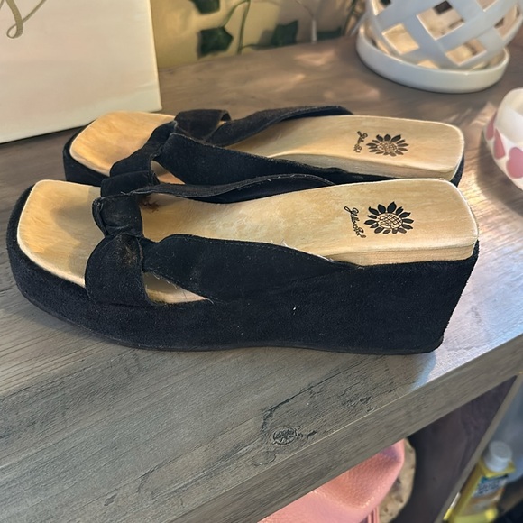 Y2K yellow box wedge sandals - Picture 4 of 8